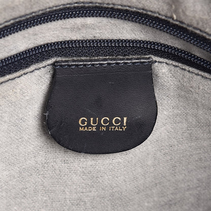 Gucci Suede Bamboo Top Handle Tote Navy 6 of 7