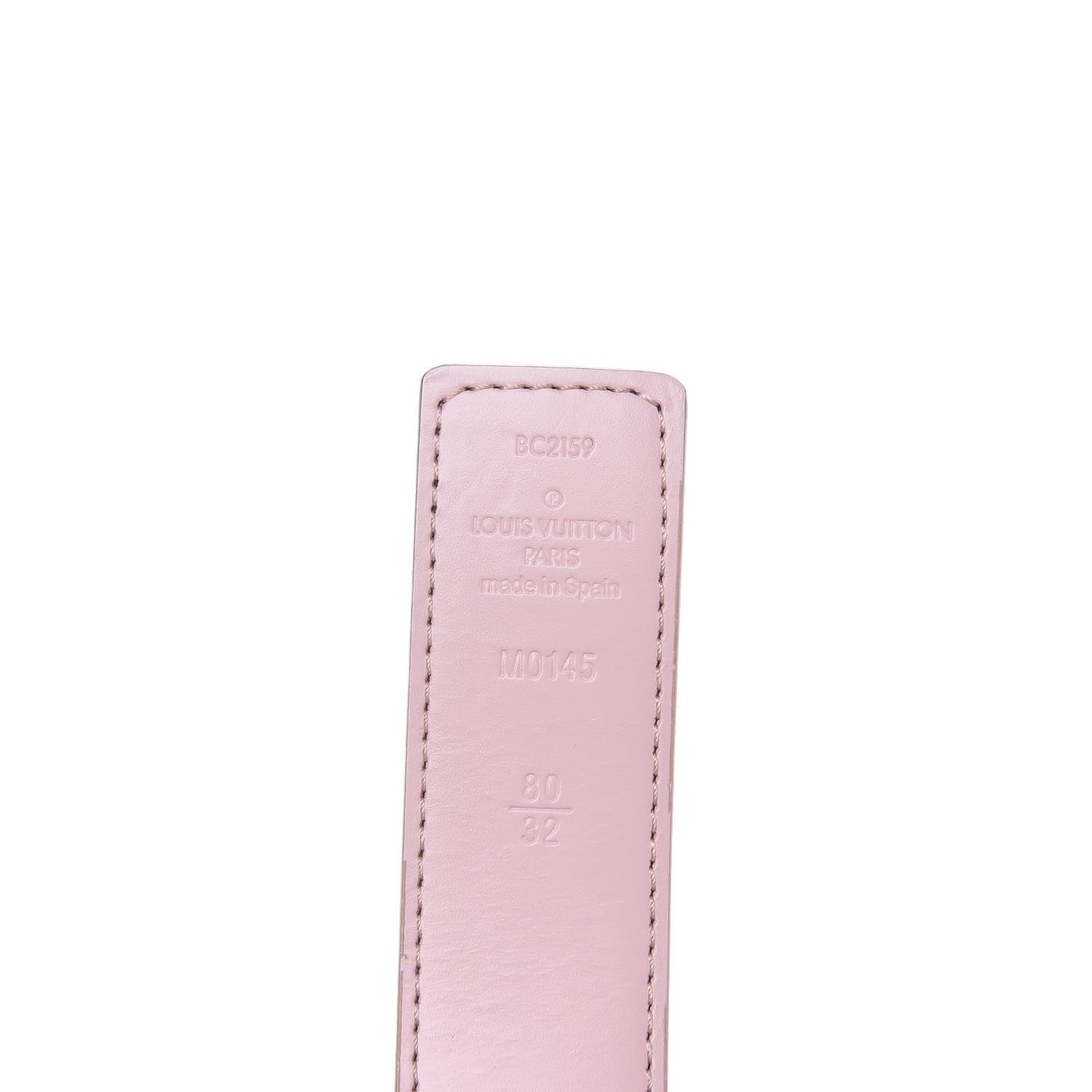 Louis Vuitton Damier Azur LV Initiales 32mm Belt 80 32 Rose Ballerine 3 of 5