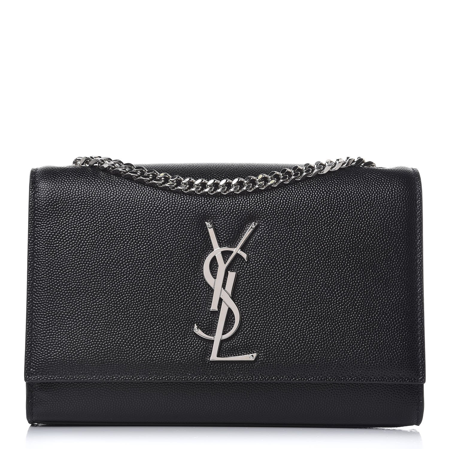 Saint Laurent Grain De Poudre Small Monogram Kate Satchel Black 1 of 10