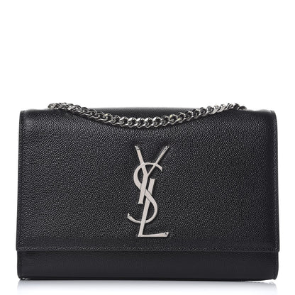 Saint Laurent Grain De Poudre Small Monogram Kate Satchel Black 1 of 10