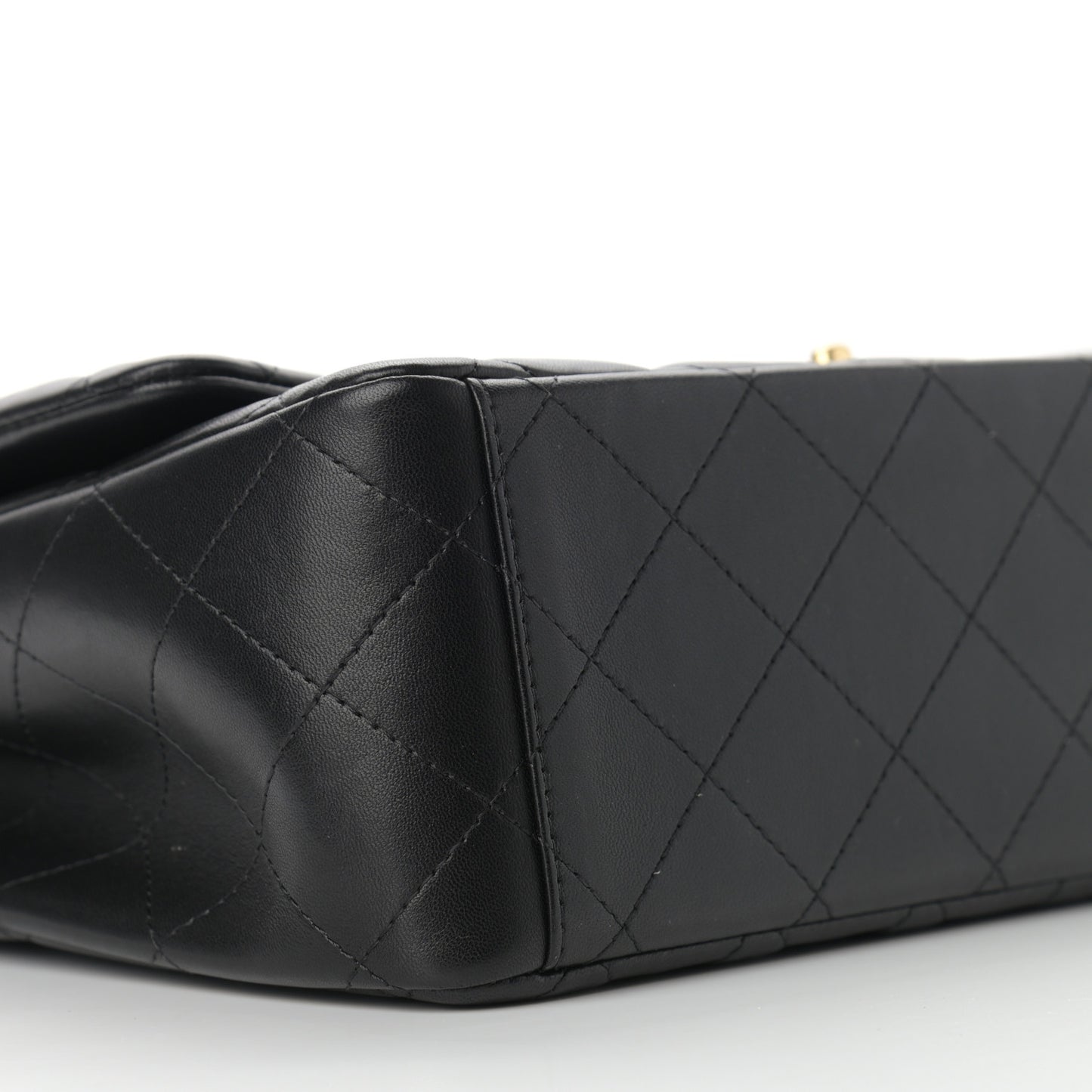 Lambskin Quilted Maxi Double Flap Black