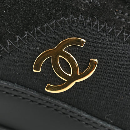 Chanel Velvet Calfskin Mixed Fibers CC Sneakers 38 Black 10 of 11