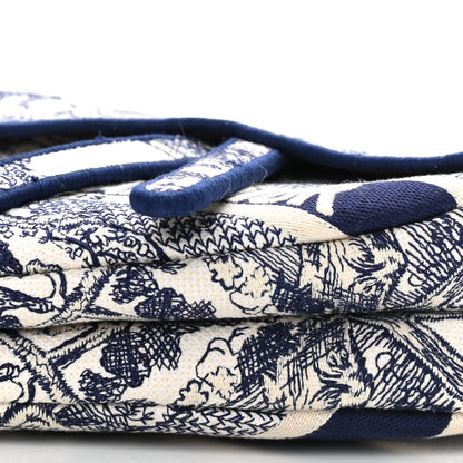 Christian Dior Canvas Embroidered Toile de Jouy Saddle Bag Blue 10 of 12