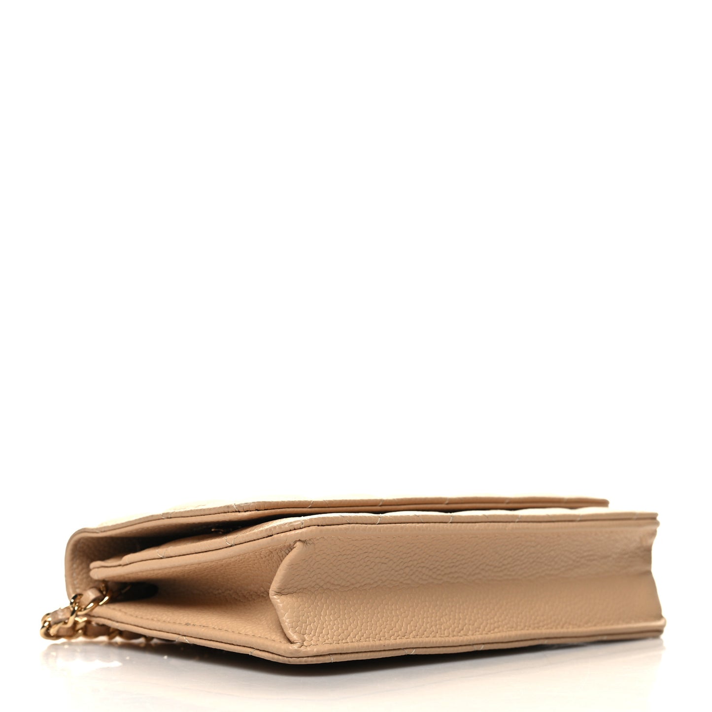 Caviar Quilted Wallet On Chain WOC Beige