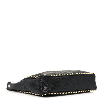 Valentino Garavani Pebbled Calfskin Large Rockstud Flip-Lock Messenger Bag Black 4 of 18