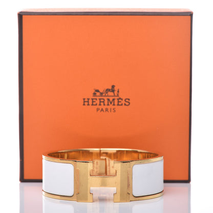 Hermes Enamel Wide Clic Clac H Bracelet PM White 6 of 6