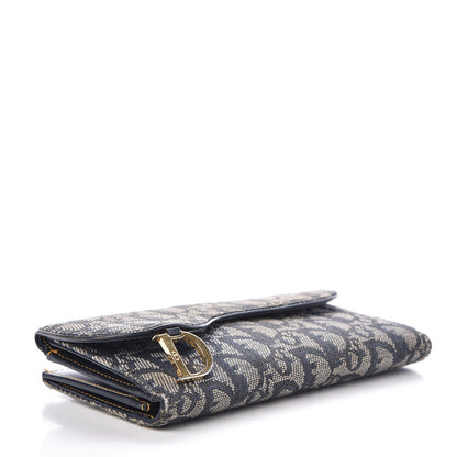 Christian Dior Monogram Saddle Wallet Navy 4 of 7