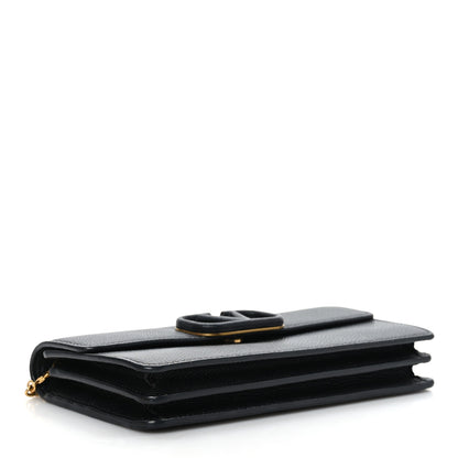 Valentino Garavani Grainy Calfskin Vlogo Wallet With Chain Black 4 of 9