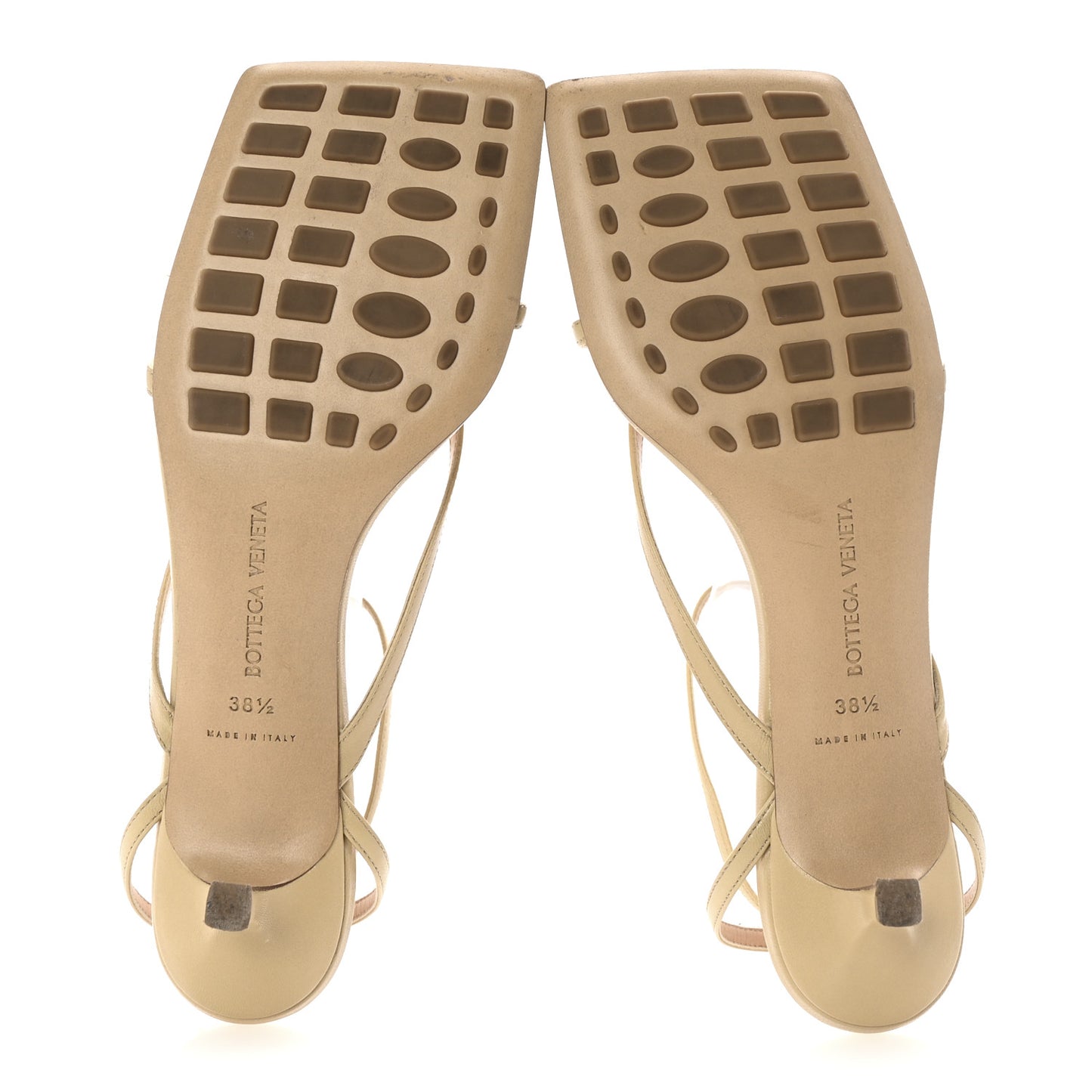 Lambskin Stretch Multi Strap 35mm Sandals 38.5 Cane Sugar