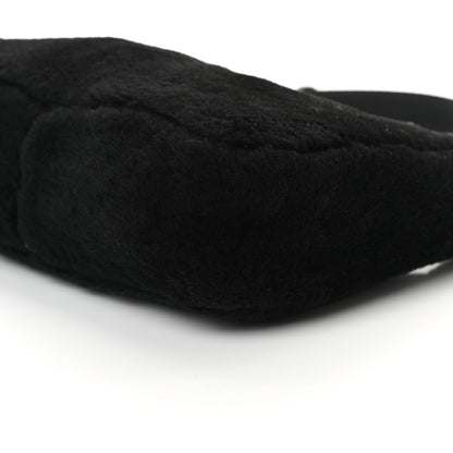 Prada Shearling Mini Re-Edition 2000 Bag Black 9 of 10