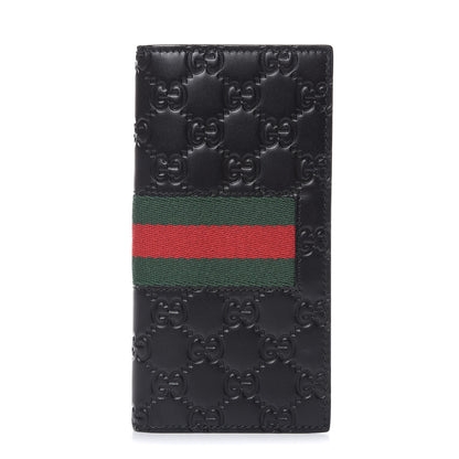 Gucci Guccissima Signature Web New Web Long Wallet Black 1 of 7