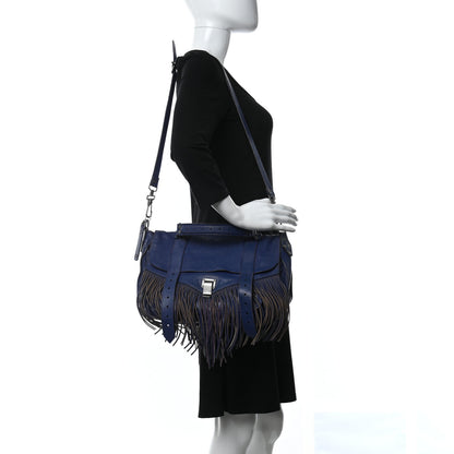 Proenza Schouler Lambskin Fringe Medium PS1 Satchel Cobalt Blue 2 of 13