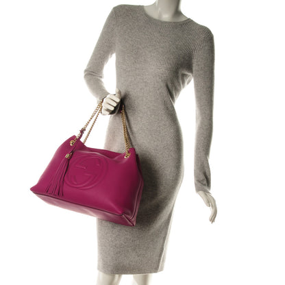 Gucci Cellarius Calfskin Medium Soho Chain Shoulder Bag Bright Bouganville 2 of 7