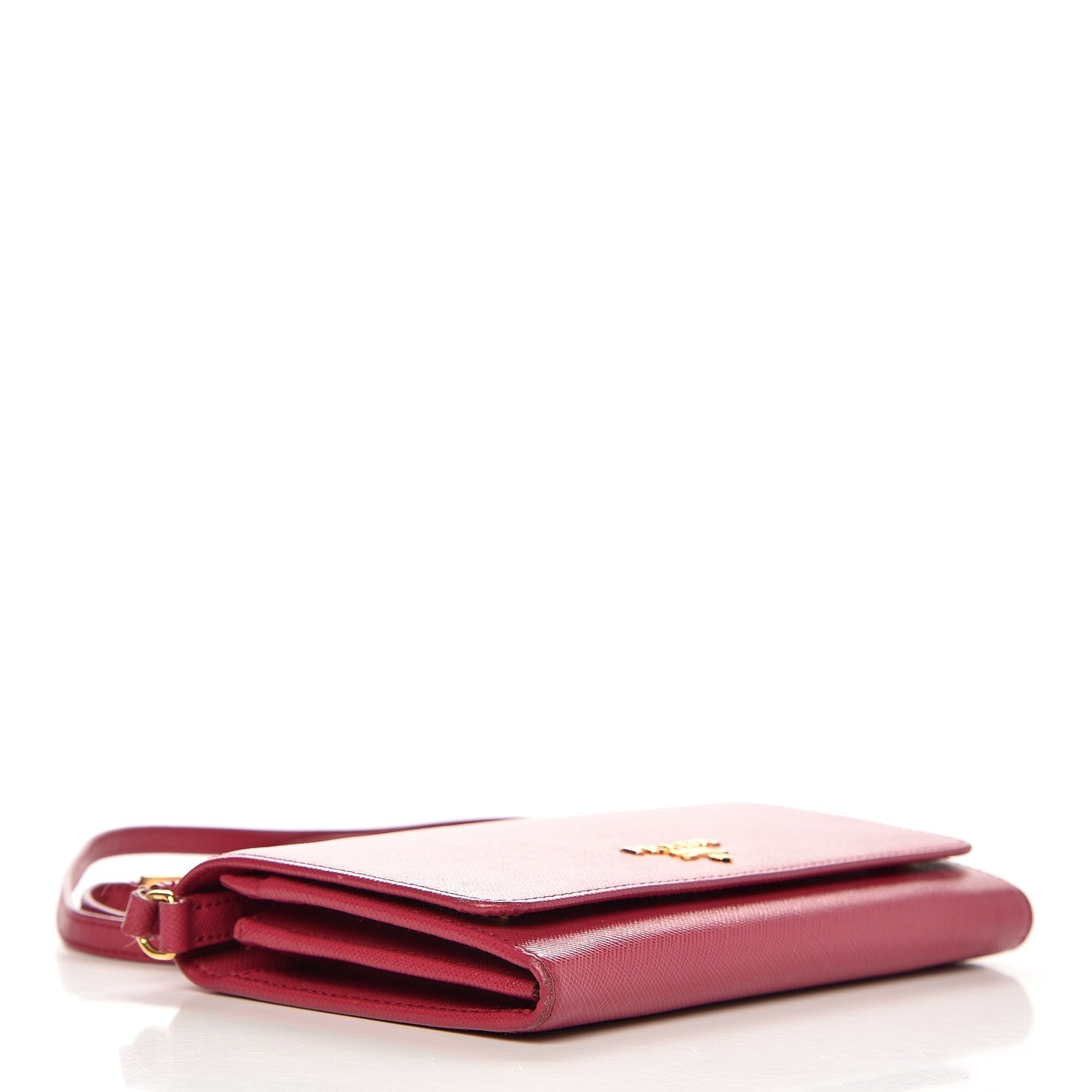 Prada Saffiano Metal Flap Wallet Peonia 4 of 10