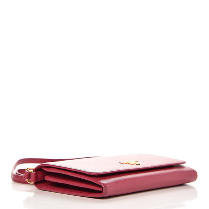Prada Saffiano Metal Flap Wallet Peonia 4 of 10