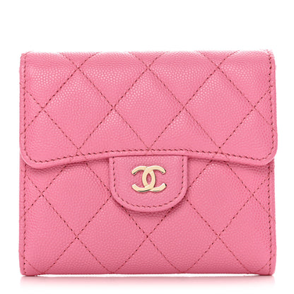 Chanel Caviar Quilted Compact Flap Wallet Pink 1 of 9
