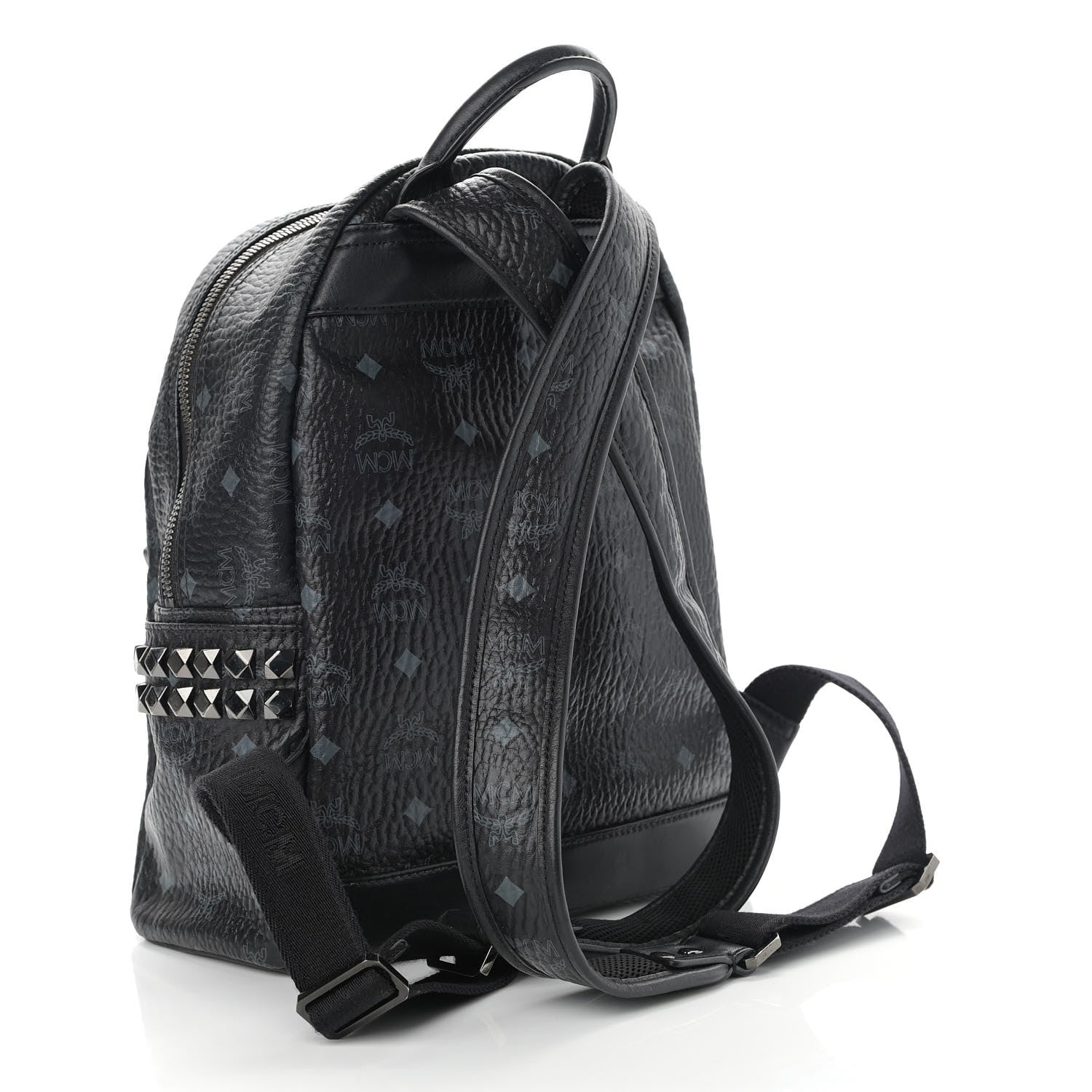 MCM Visetos Small Side Stud Stark Backpack Black 3 of 12