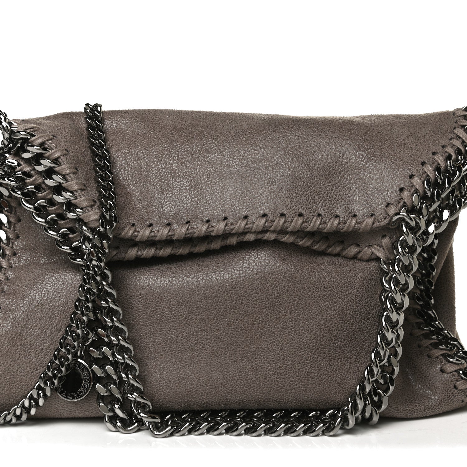 Stella McCartney Shaggy Deer Mini Falabella Fold Over Tote Ash Grey 9 of 13