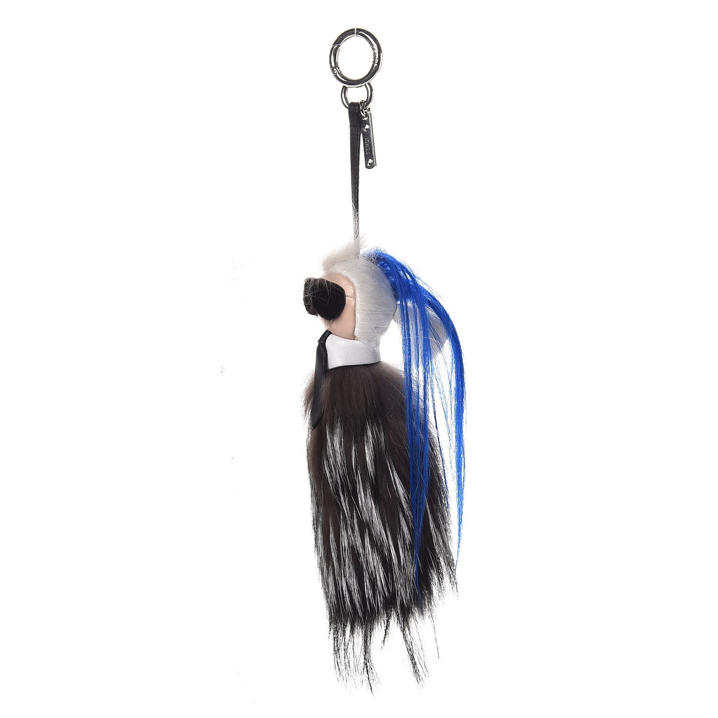 Mink Fox Goat Fur Mini Karlito Bag Charm Blue