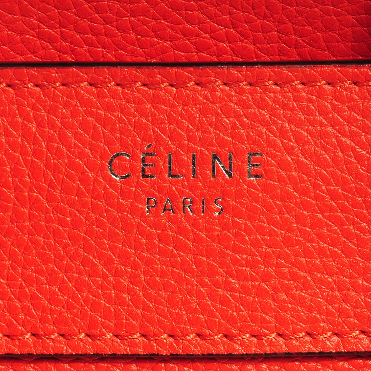 Celine Drummed Calfskin Micro Luggage Vermillion 6 of 8