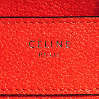Celine Drummed Calfskin Micro Luggage Vermillion 6 of 8