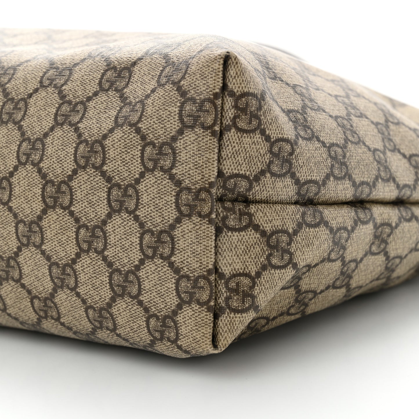 GG Supreme Monogram Medium Zippered Shopping Tote Dark Brown