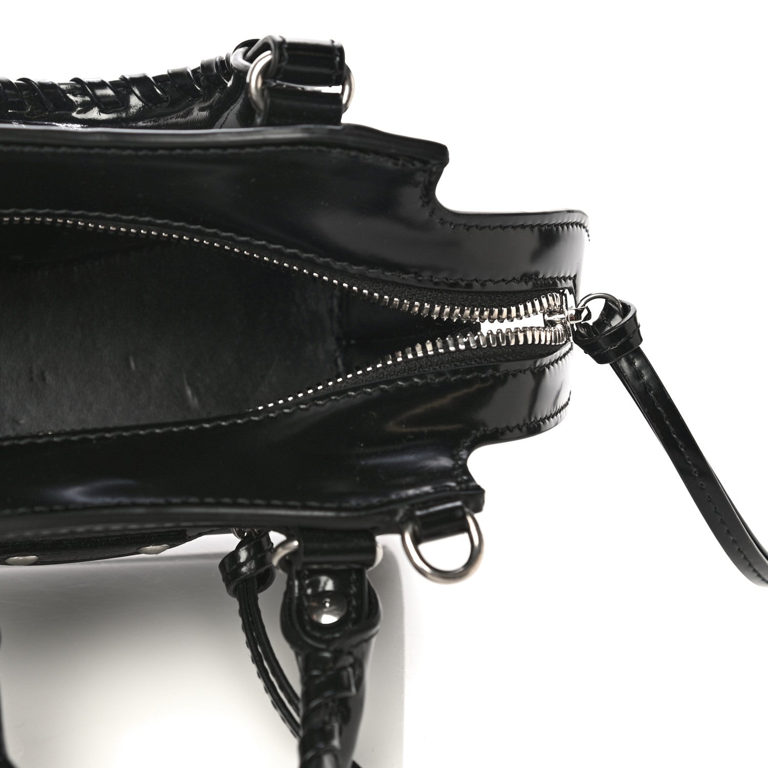 Balenciaga Shiny Calfskin Neo Classic Hardware Nano City Crossbody Black 5 of 9