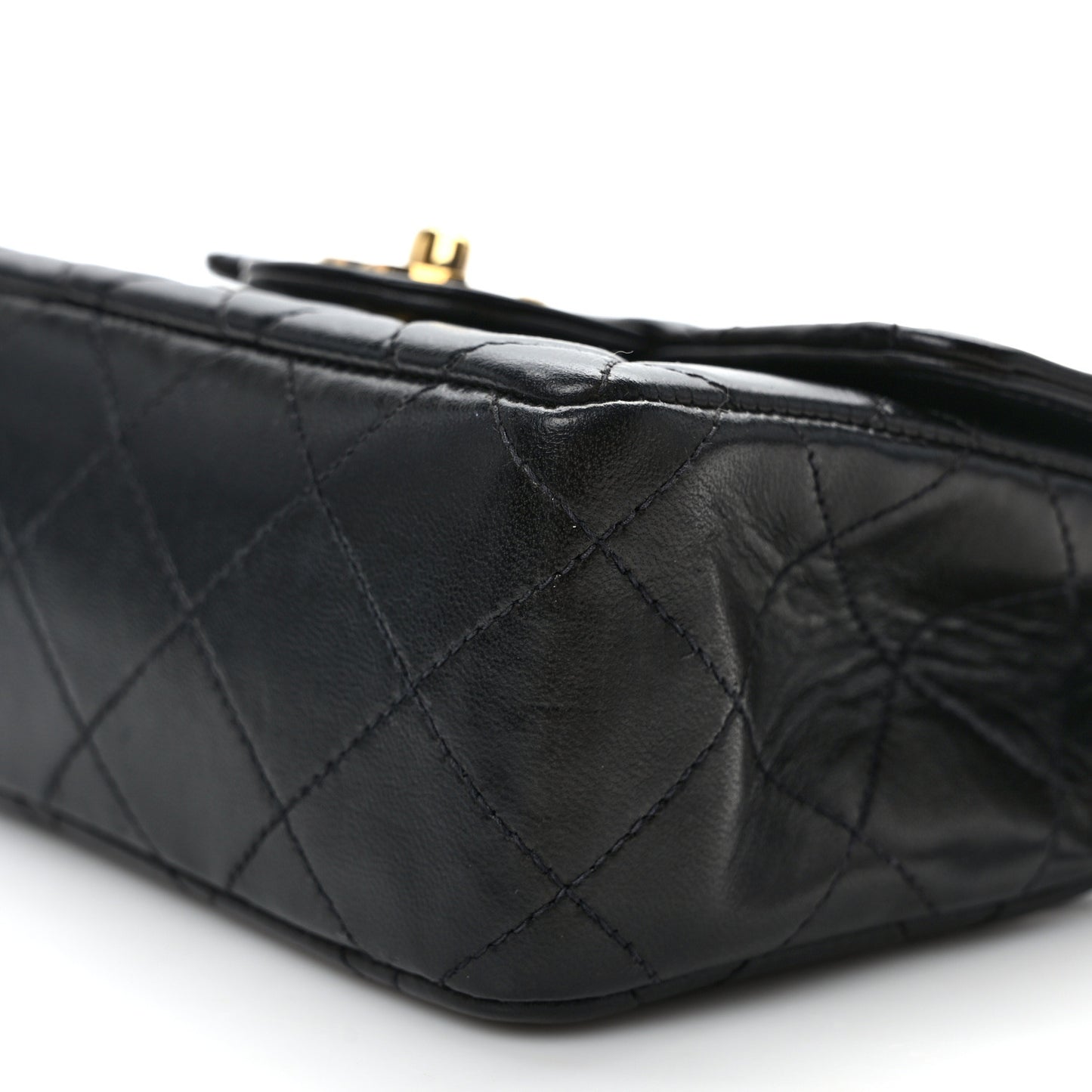 Lambskin Quilted Mini Kelly Flap Bag Black