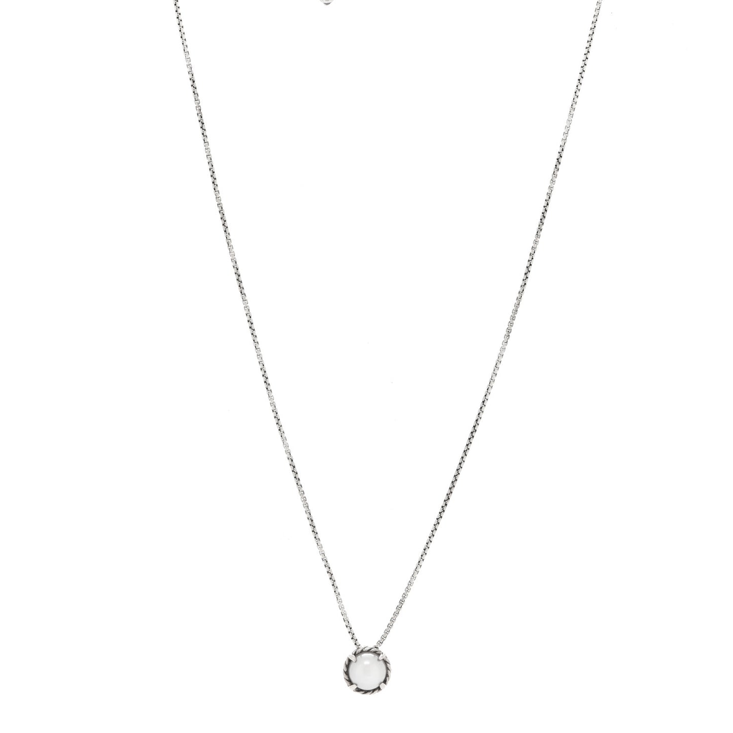Sterling Silver Pearl 8mm Petite Chatelaine Pendant Necklace