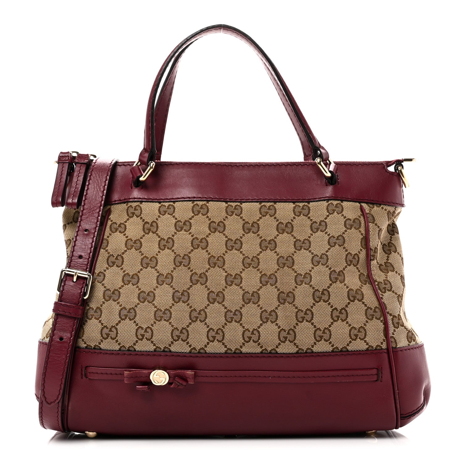 Gucci Monogram Web Mayfair Top Handle Satchel Beige Pink 1 of 11
