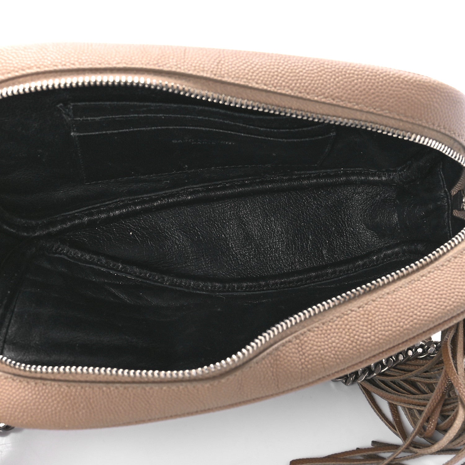 Saint Laurent Grain De Poudre Matelasse Monogram Mini Lou Camera Bag Dark Beige 5 of 12