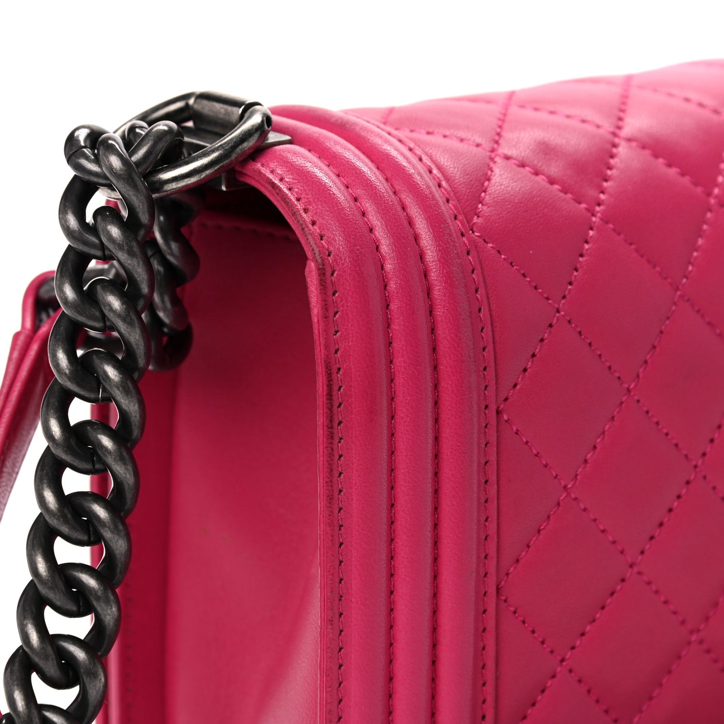 Lambskin Quilted Medium Boy Flap Pink