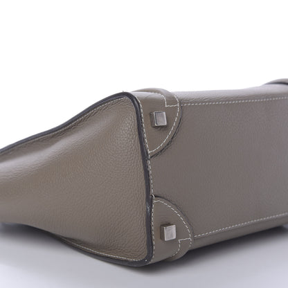 Celine Drummed Calfskin Micro Luggage Souris 6 of 9