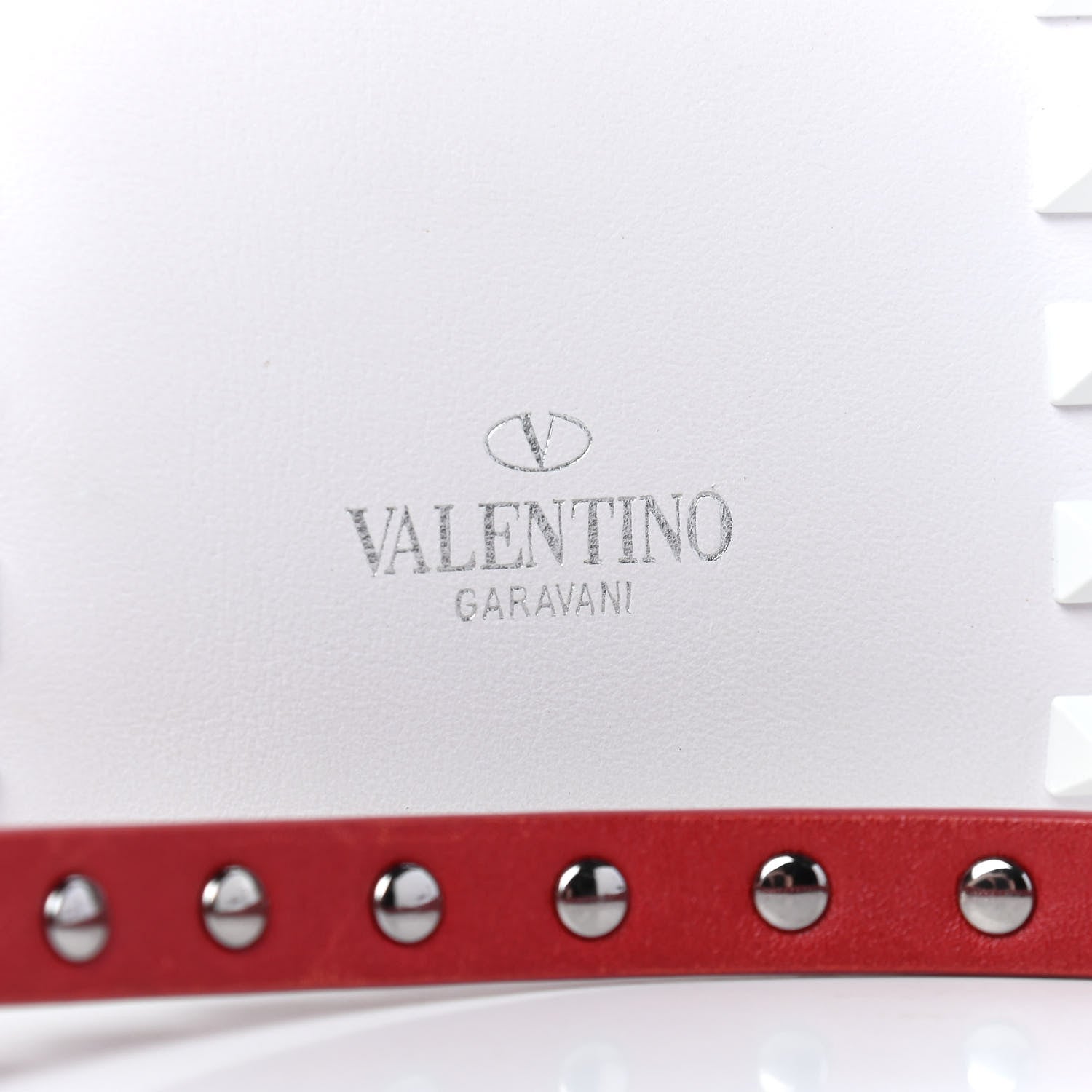 Valentino Garavani Vitello Colorblock Medium Free Rockstud Flip Lock Crossbody Bag Rosso Valentino Optic White 10 of 13