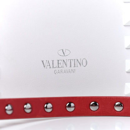 Valentino Garavani Vitello Colorblock Medium Free Rockstud Flip Lock Crossbody Bag Rosso Valentino Optic White 10 of 13