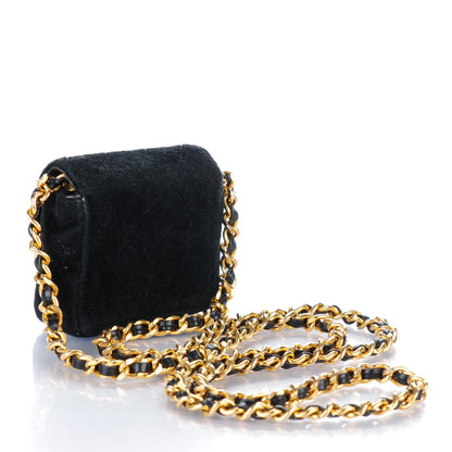 Chanel Velvet Quilted Micro Mini Flap Black 3 of 7