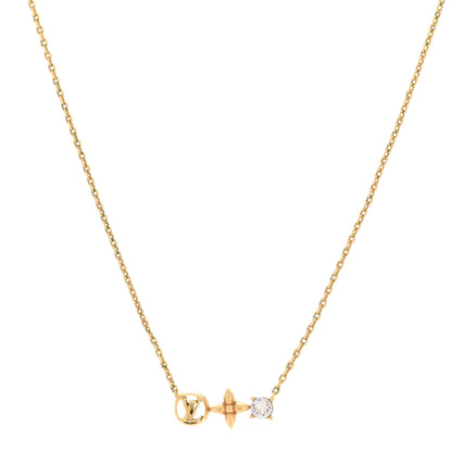 Louis Vuitton Crystal Petite Louis Necklace Gold 1 of 7