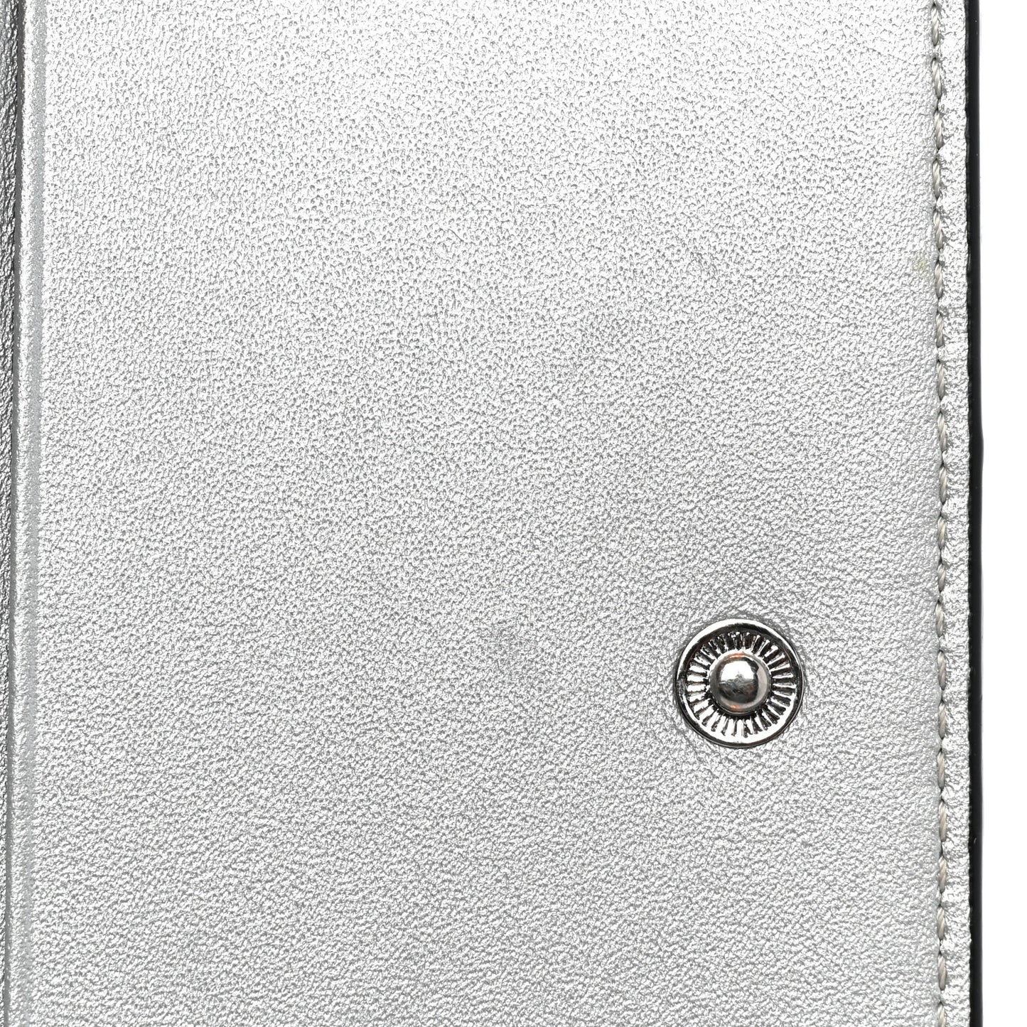 Metallic Visetos Trifold Wallet Silver