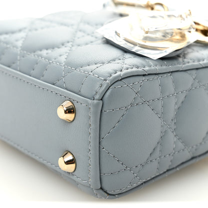 Christian Dior Lambskin Cannage Micro Lady Dior Cloud Blue Cloud Blue 9 of 9