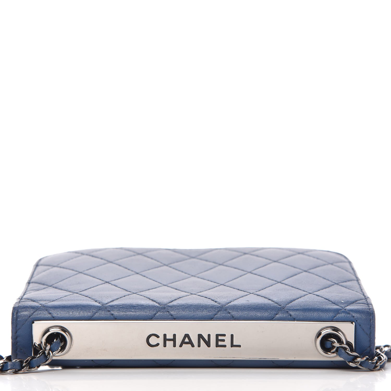 Chanel Lambskin Quilted Trendy CC Wallet On Chain WOC Blue 12 of 14
