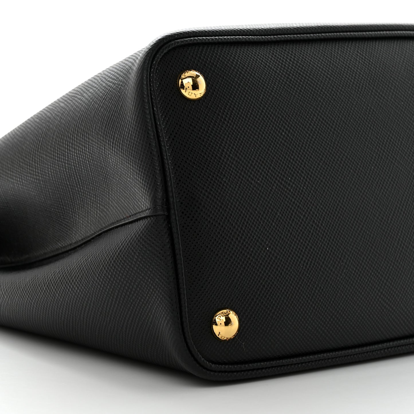 Saffiano Cuir Medium Double Bag Black Fuoco