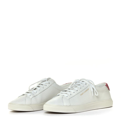 Saint Laurent Perforated Calfskin Glitter Andy Low Top Sneakers 36 3 of 7