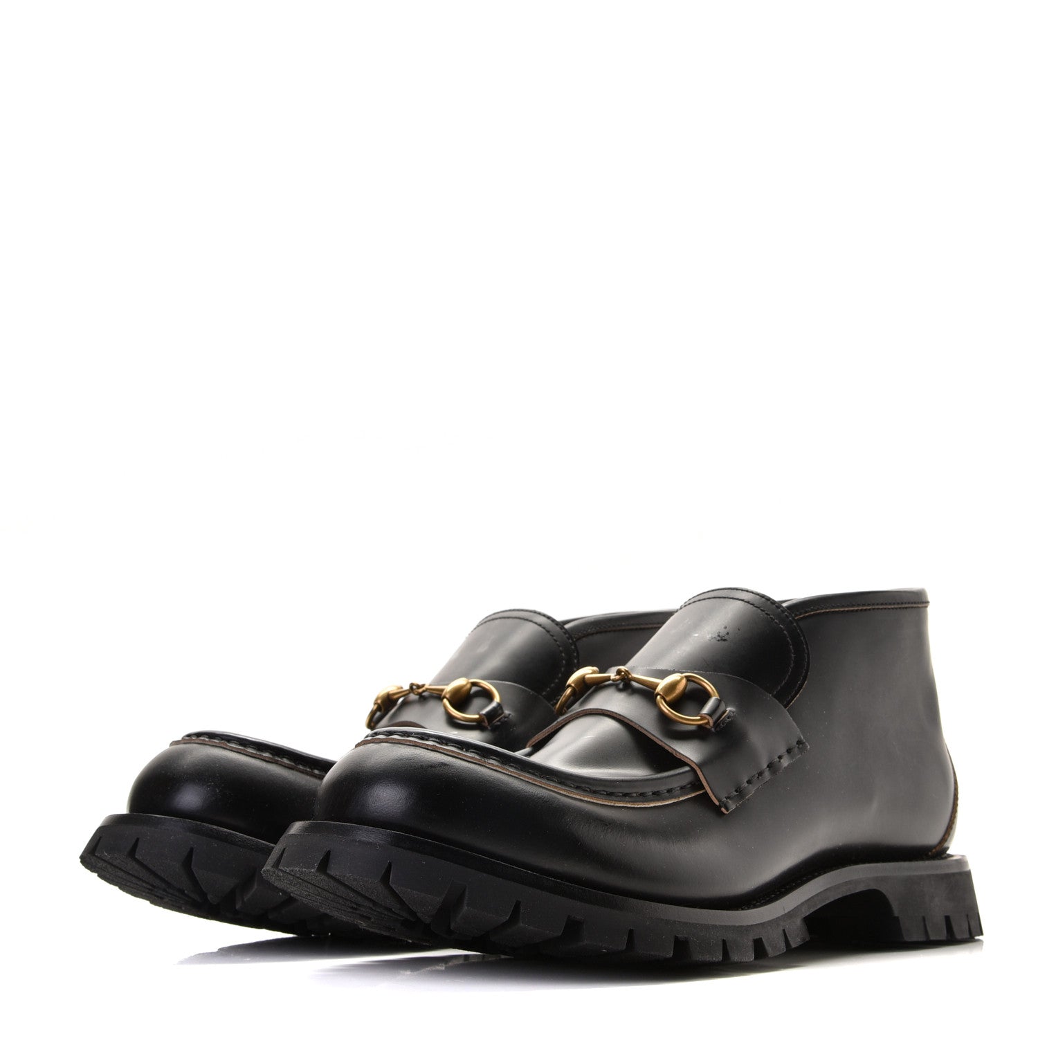 Gucci Cordovan Lux Mens Harald Horsebit Ankle Boots 12 Black 13 of 23