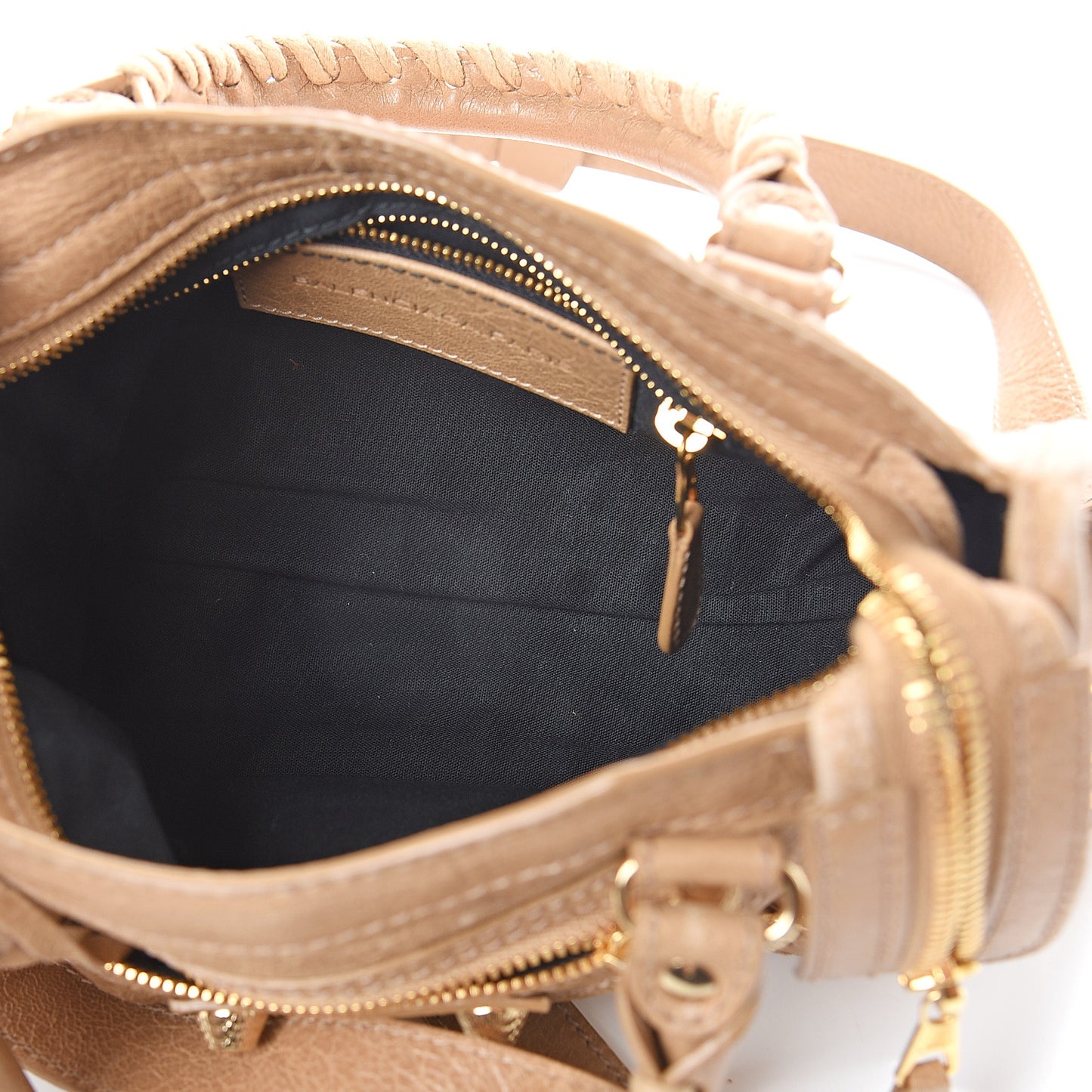 Agneau Giant 12 Gold Hardware Mini City Beige Nougatine