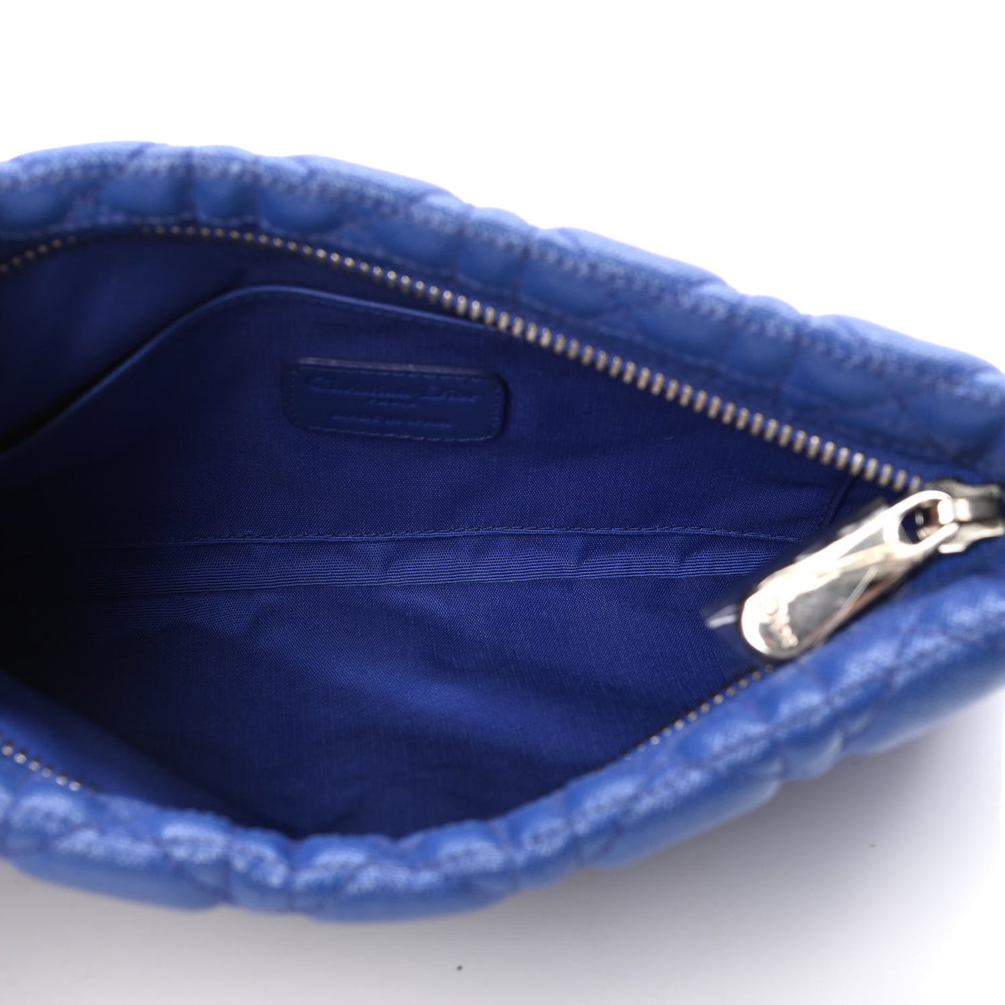 Coated Canvas Cannage Panarea Pouch Blue