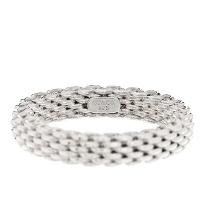 Tiffany Sterling Silver Narrow Mesh Somerset Ring 51 5.75 4 of 4