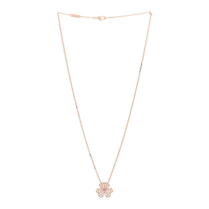 Van Cleef & Arpels 18K Rose Gold Diamond Pink Sapphire Small Frivole Pendant Necklace 3 of 6
