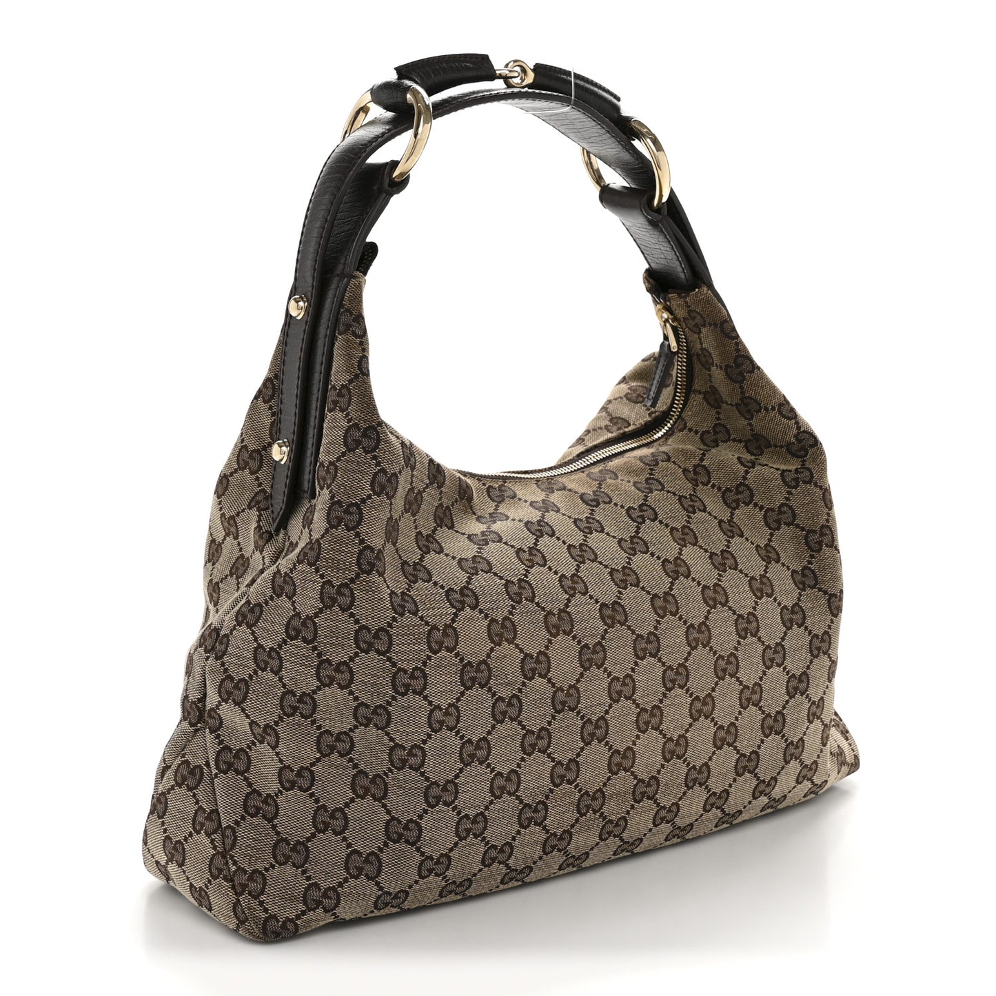 Monogram Medium Horsebit Chain Hobo Dark Brown