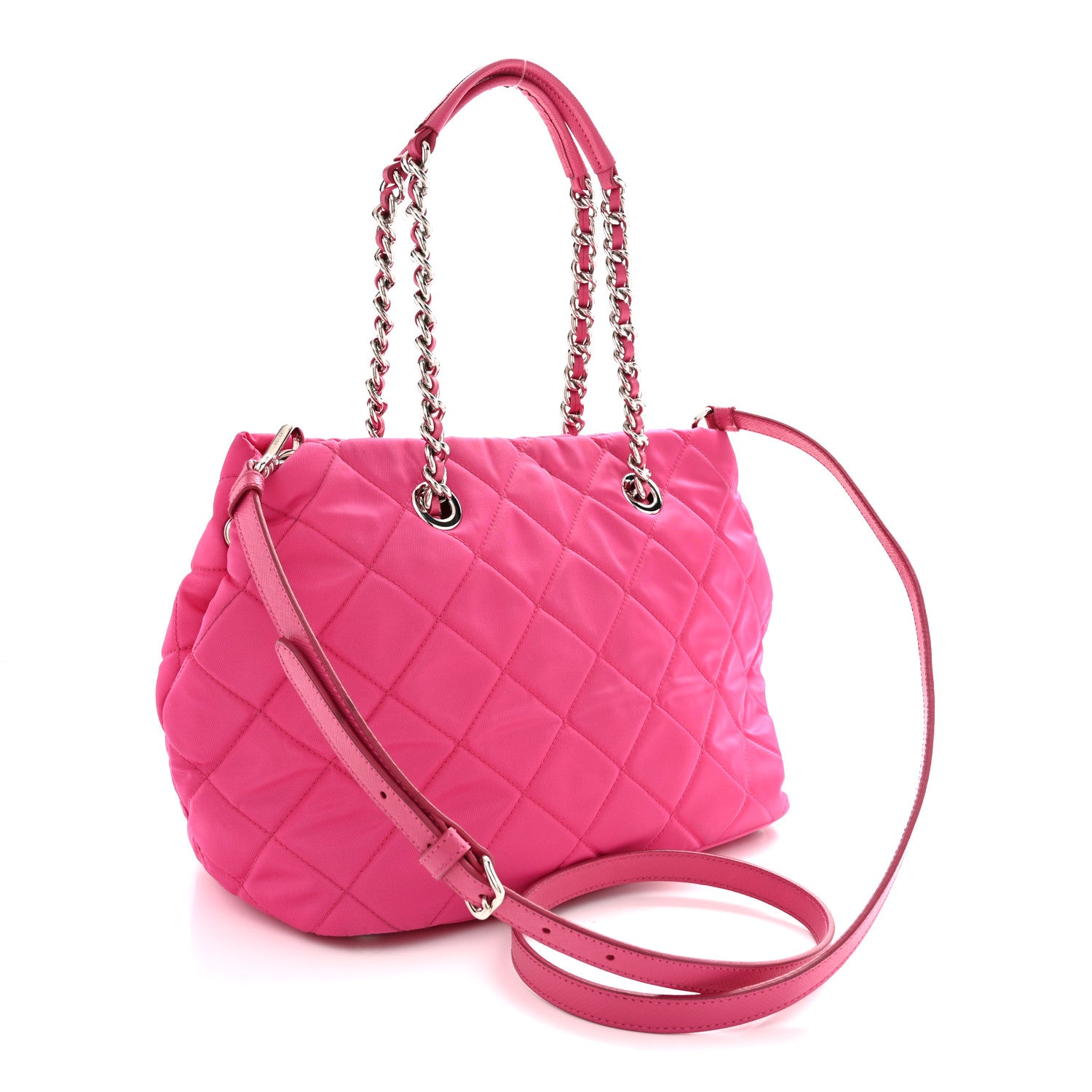 Prada Tessuto Nylon Quilted Shopping Tote Fuxia 3 of 10
