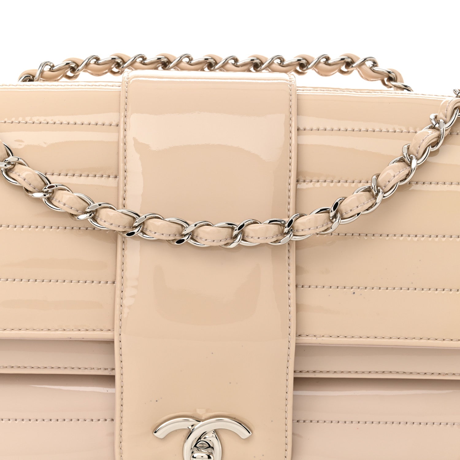 Chanel Patent Horizontal Quilted Jumbo Single Flap Pink 8 of 11